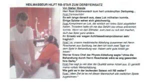10.05.2010 – Heilmasseur hilft RB-Star zum Derbyeinsatz