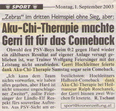 01.09.2003 – Kronen Zeitung Sport