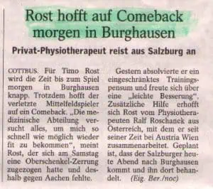 20.09.2005 – Lausitzer Rundschau Sport