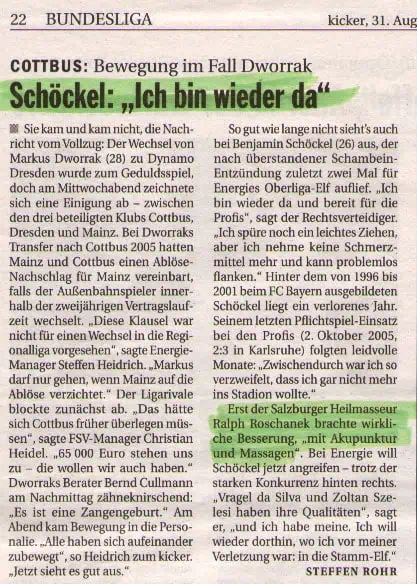 31.08.2006 – Kicker Sport Magazin